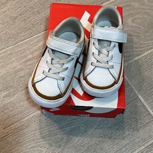 Nike Court Legacy Kids White and Tan Black Sneakers DA5382-102